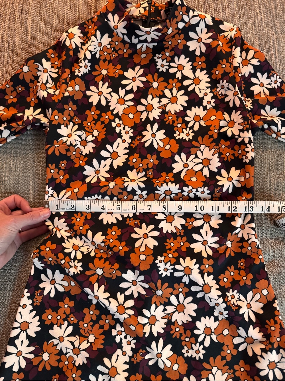 Mod Retro 70s Floral Bell-Sleeve Mini Dress - Picture 4 of 7